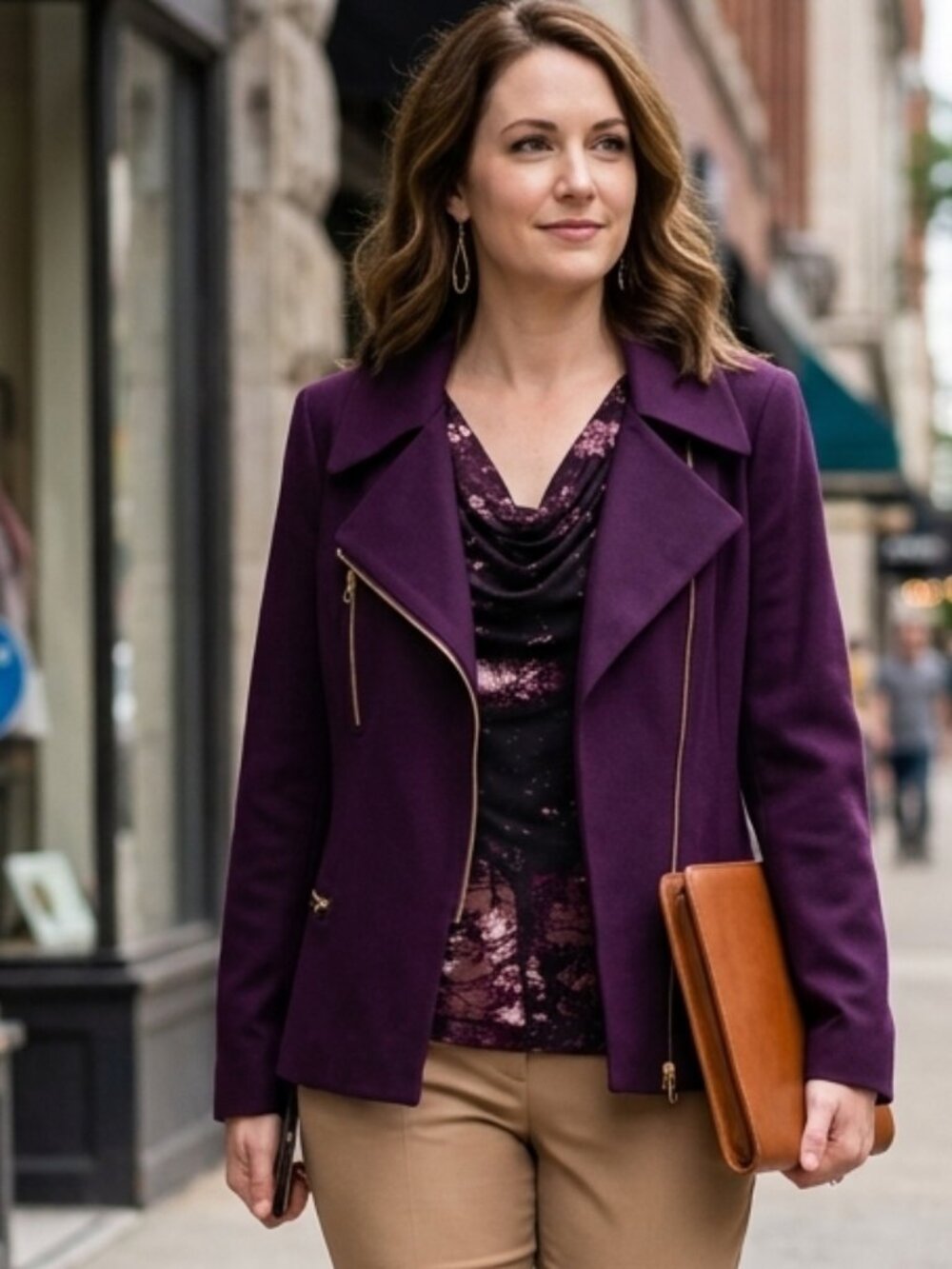 CALVIN KLEIN jacket & shell set eggplant purple - 12 & L